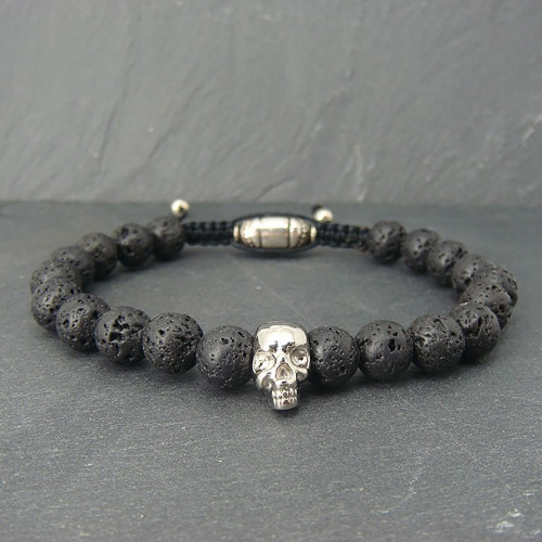 Bracelet Homme En Pierre De Lave