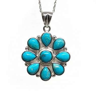 Turquoise, Pendentif argent 925