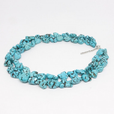 Collier double rang en turquoise