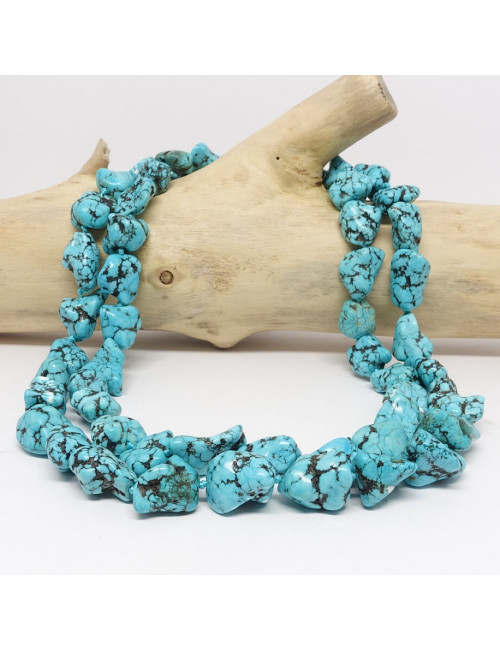 Collier double rang en turquoise