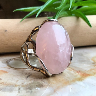 Quartz rose, Bague ouverte...