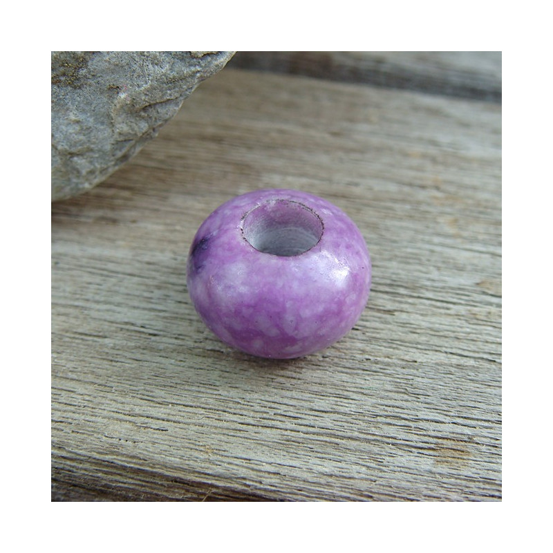 Perle jade purple large trou
