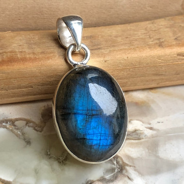 Pendentif en argent 925 avec Labradorite Bleue A