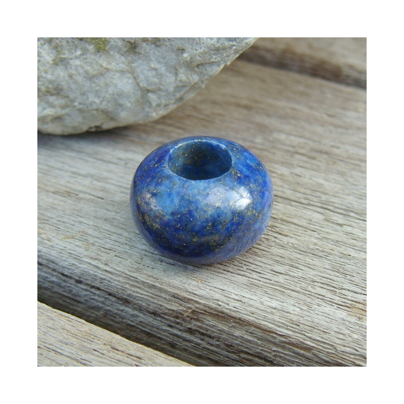 Perle lapis lazuli large trou