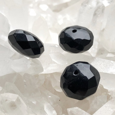 Perles pierre naturelle  rondelles facettées Onyx