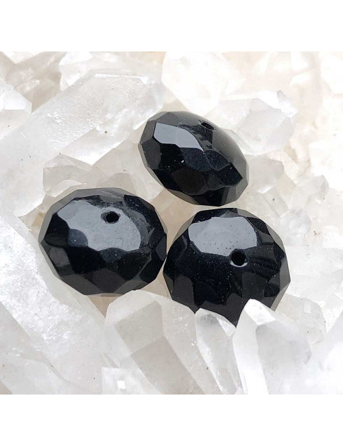 Perles pierre naturelle  rondelles facettées Onyx