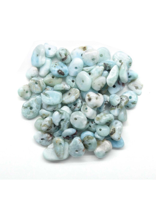 Perles chips en pierre Larimar