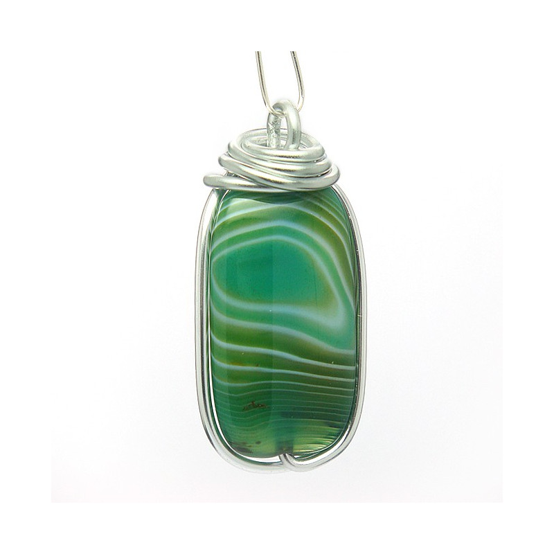 Pendentif agate verte