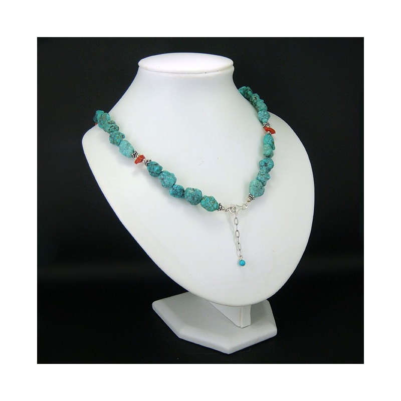 Collier turquoise et corail