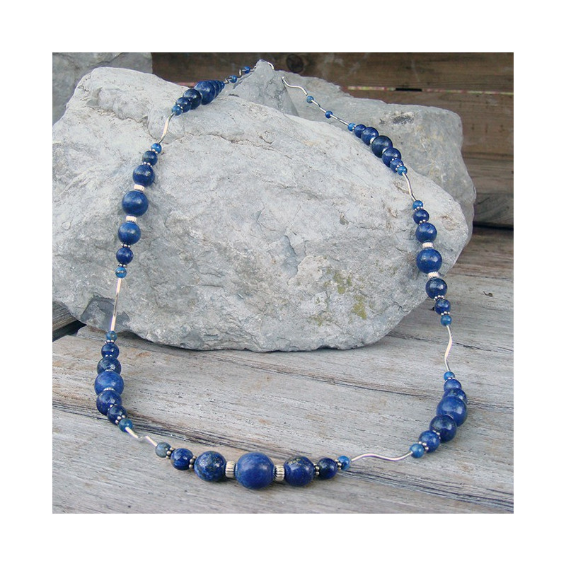 Long collier lapis lazuli