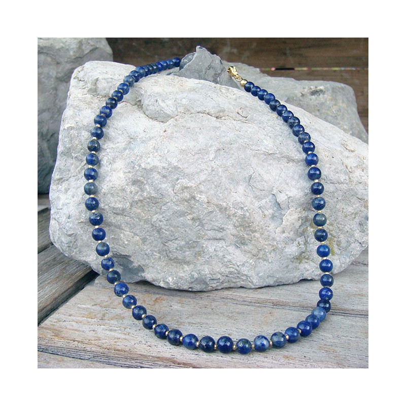 Collier lapis lazuli et plaqué or