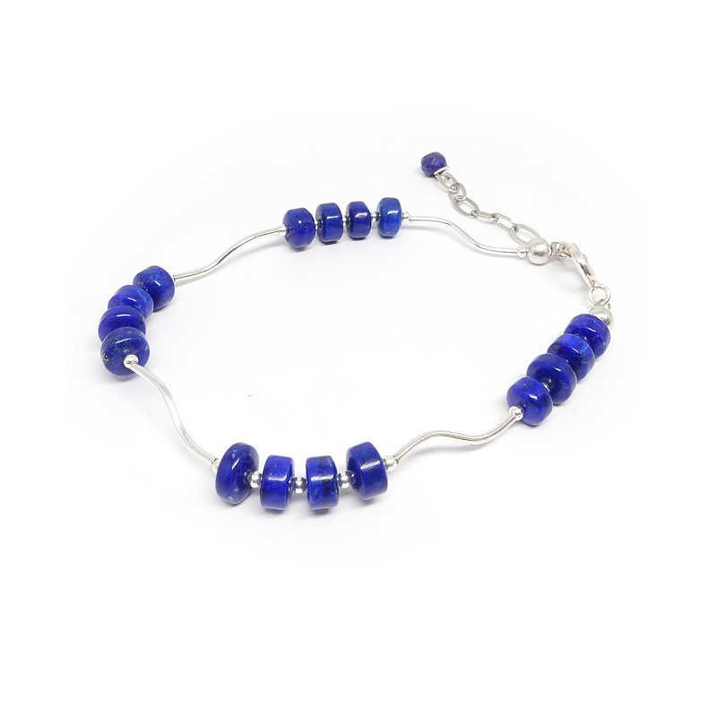 Bracelet lapis lazuli rondelles