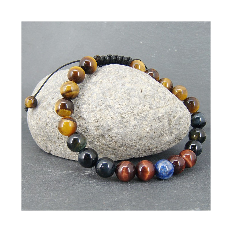 Bracelet homme les 3 oeils et lapis lazuli