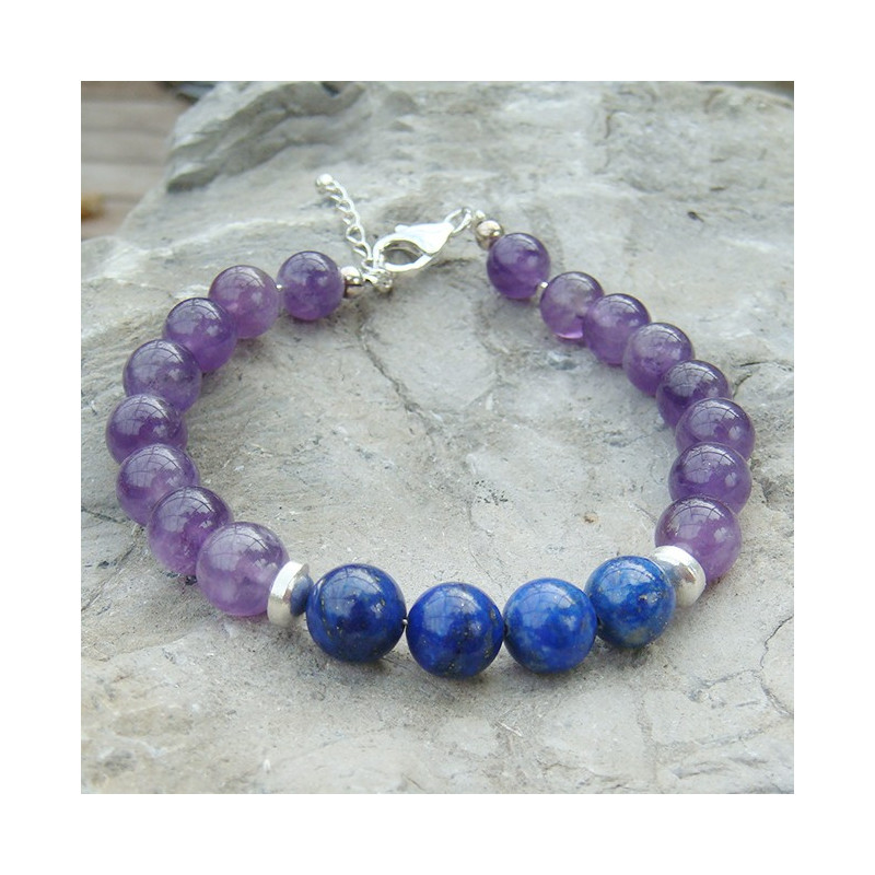 Améthyste et lapis lazuli, bracelet