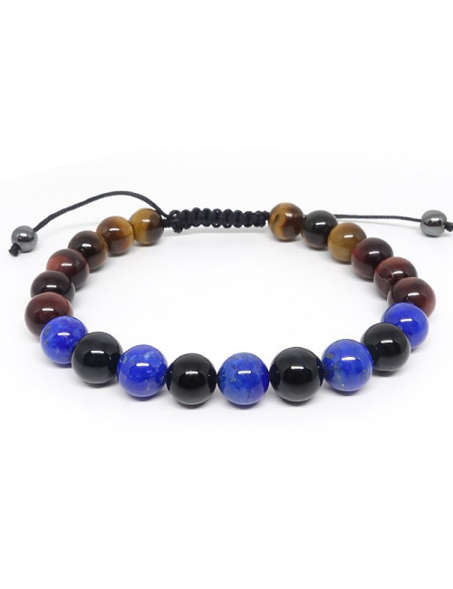 Les 3 oeils et lapis lazuli, Bracelet homme