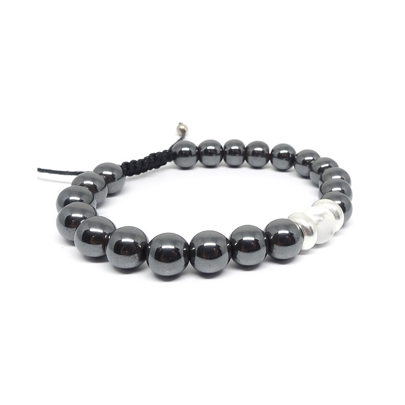 Hematite et howlite, Bracelet homme