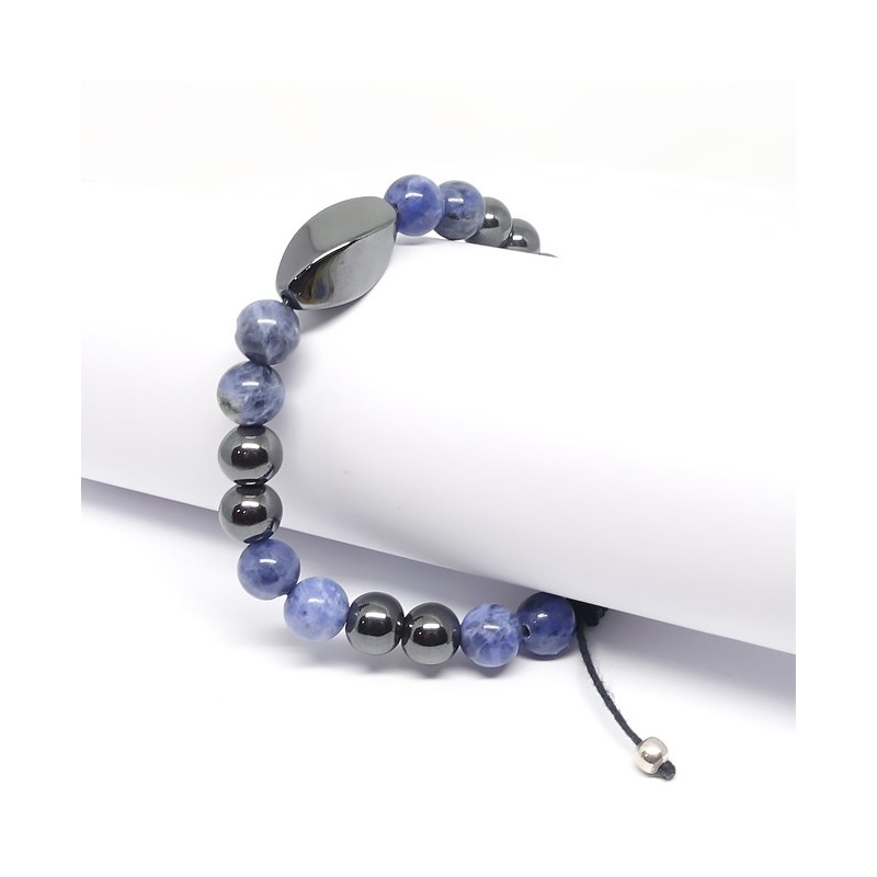 Sodalite et hématite, Bracelet homme