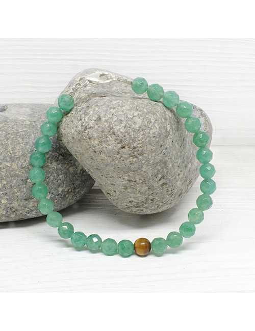 Aventurine et Oeil de tigre, Bracelet création