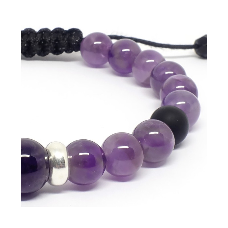 Améthyste et onyx mat, Bracelet