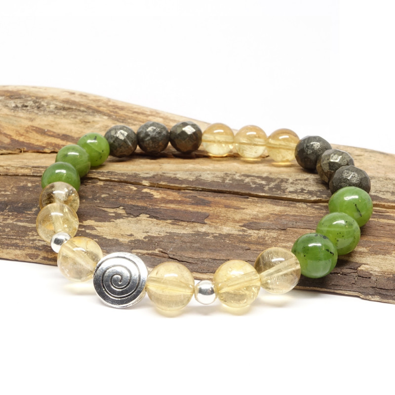 Jade, pyrite et citrine