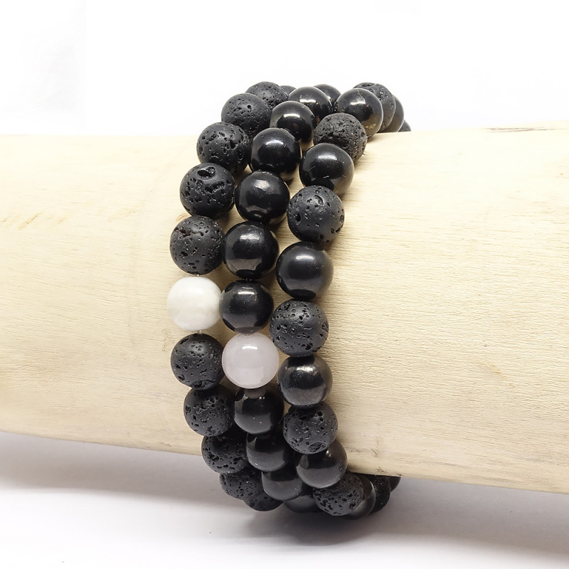 Lave et howlite, Bracelet...