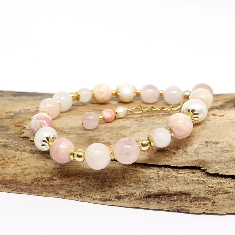 Morganite, opale rose et...