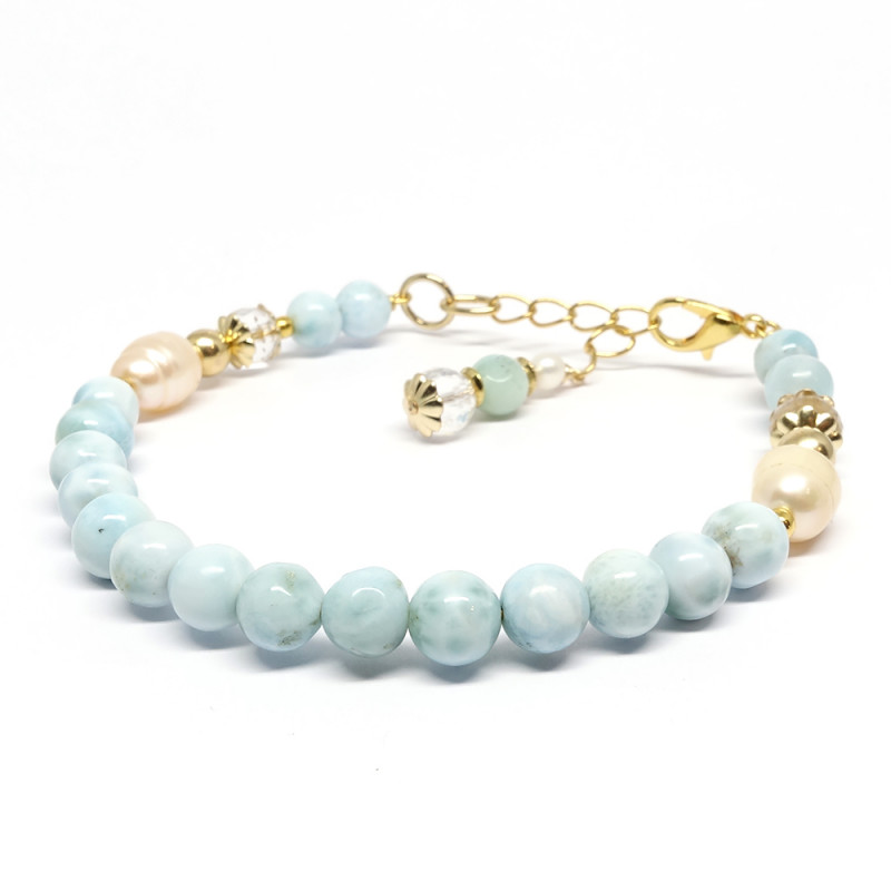 Larimar et gold filled 14k