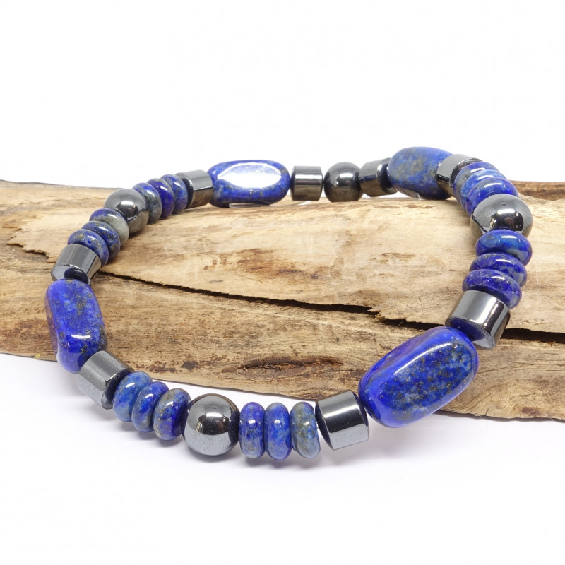 Lapis lazuli et hématite,...