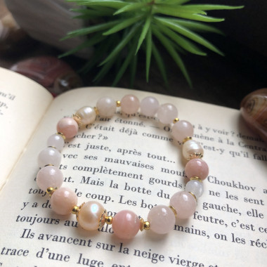 Morganite, opale rose et...