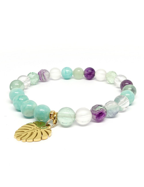 BRACELET CLARTÉ en pierre amazonite, fluorite et cristal de roche. Garder un esprit clair et réactif.