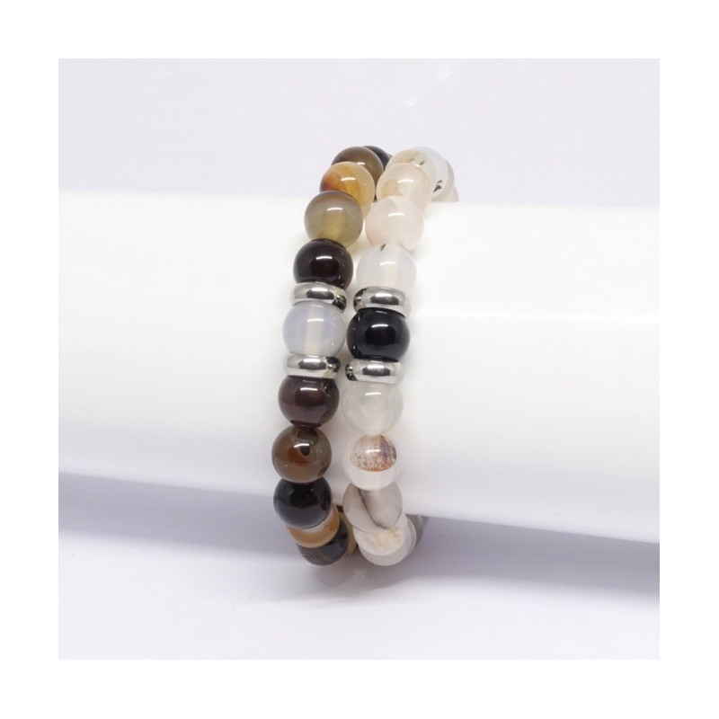 Un bracelet pour LUI et un bracelet pour ELLE en pierre agate