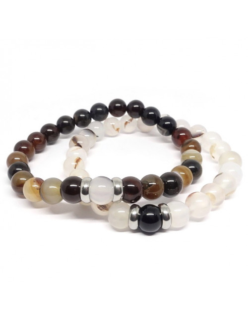 Un bracelet pour LUI et un bracelet pour ELLE en pierre agate