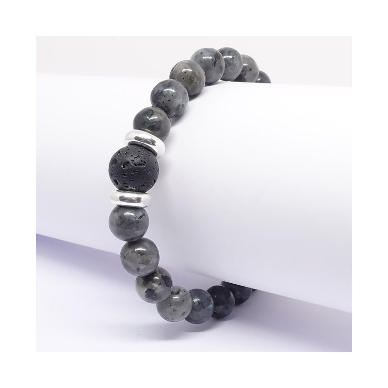 Larvikite et lave, Bracelet...