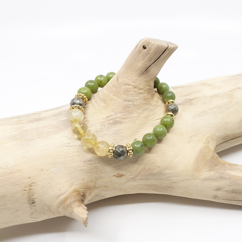 Jade, pyrite et citrine,...