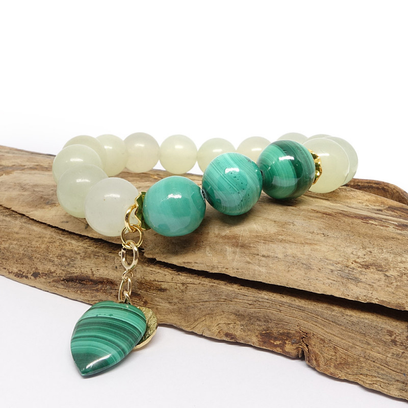 Jade et malachite, Bracelet...