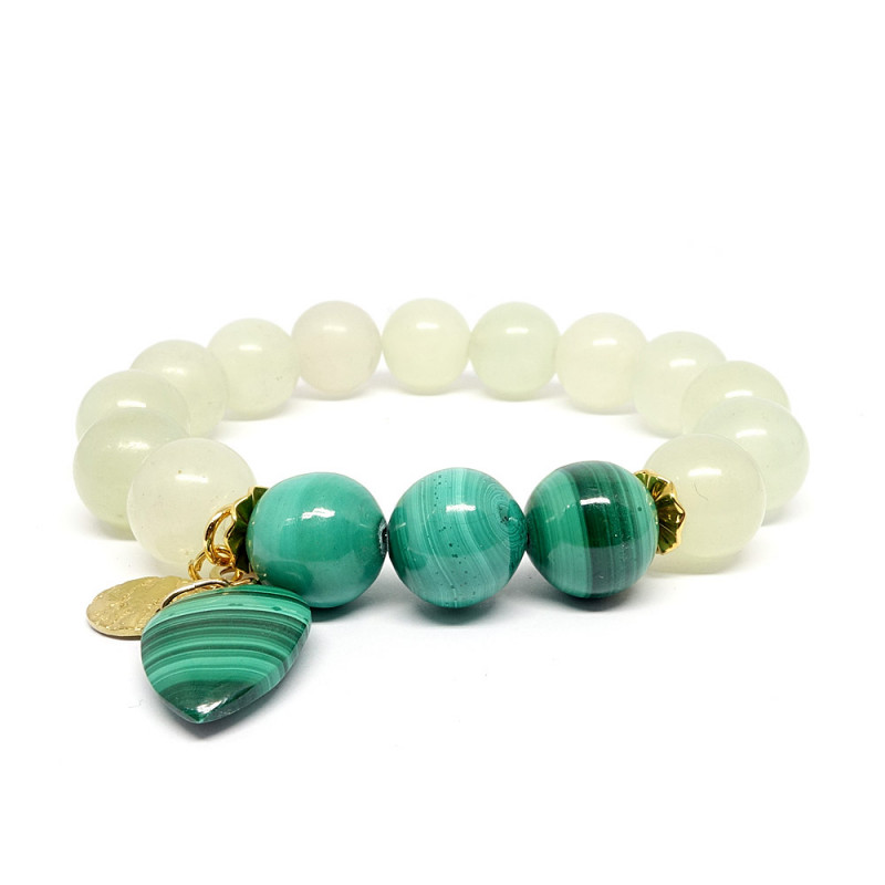 Jade et malachite, Bracelet...
