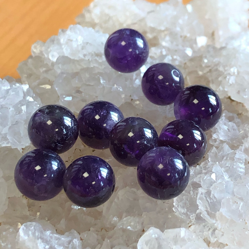 Améthyste ⌀ 8 mm, 10 perles