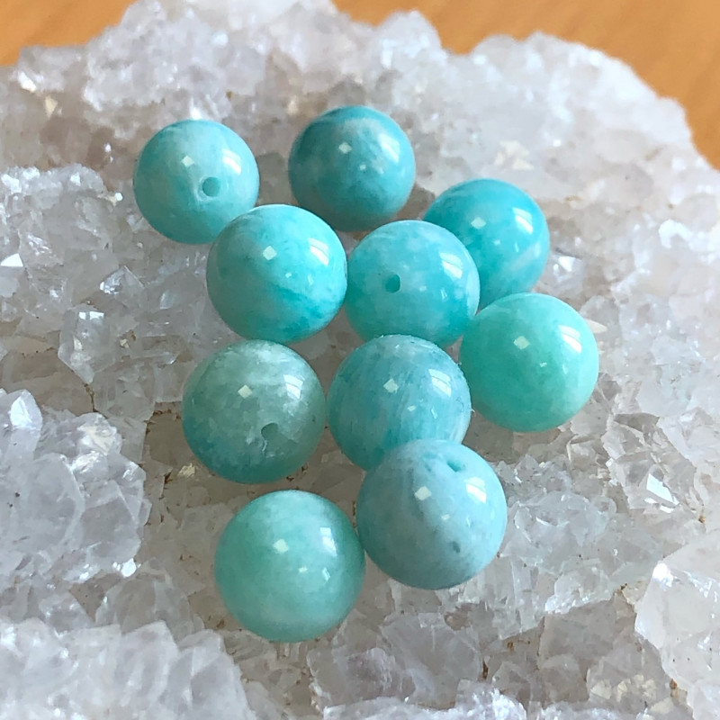 Amazonite ⌀ 8 mm, 10 perles