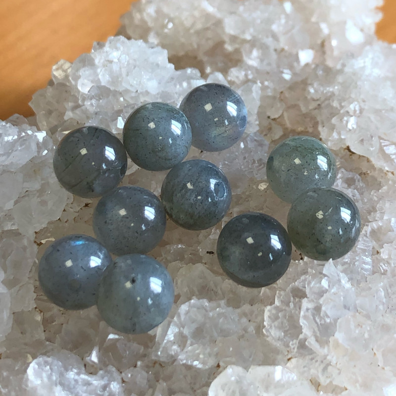 Labradorite ⌀ 8 mm, 10 perles