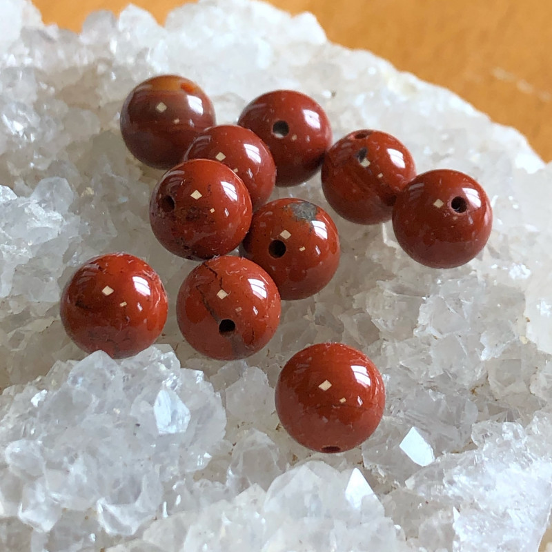 Jaspe rouge ⌀ 8 mm, 10 perles