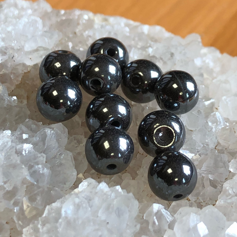 Hématite ⌀ 8 mm, 10 perles