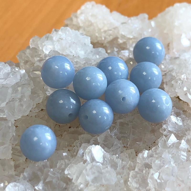 Angélite ⌀ 8 mm, 10 perles