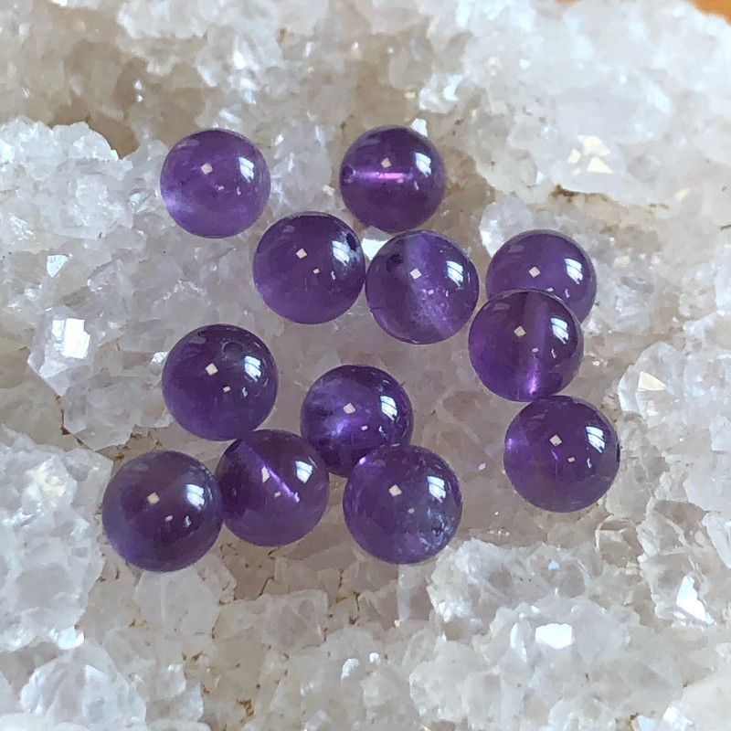 Améthyste ⌀ 6 mm, 12 perles