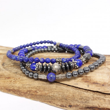 Hématite et lapis lazuli