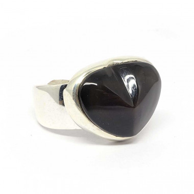 Oeil céleste bague argent Obsidienne taille 56 ou 7.75 US