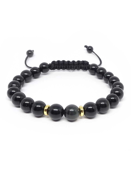 Bracelets bien-être EN PIERRE fine obsidienne oeil céleste