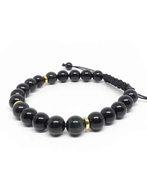 Bracelets bien-être EN PIERRE fine obsidienne oeil céleste