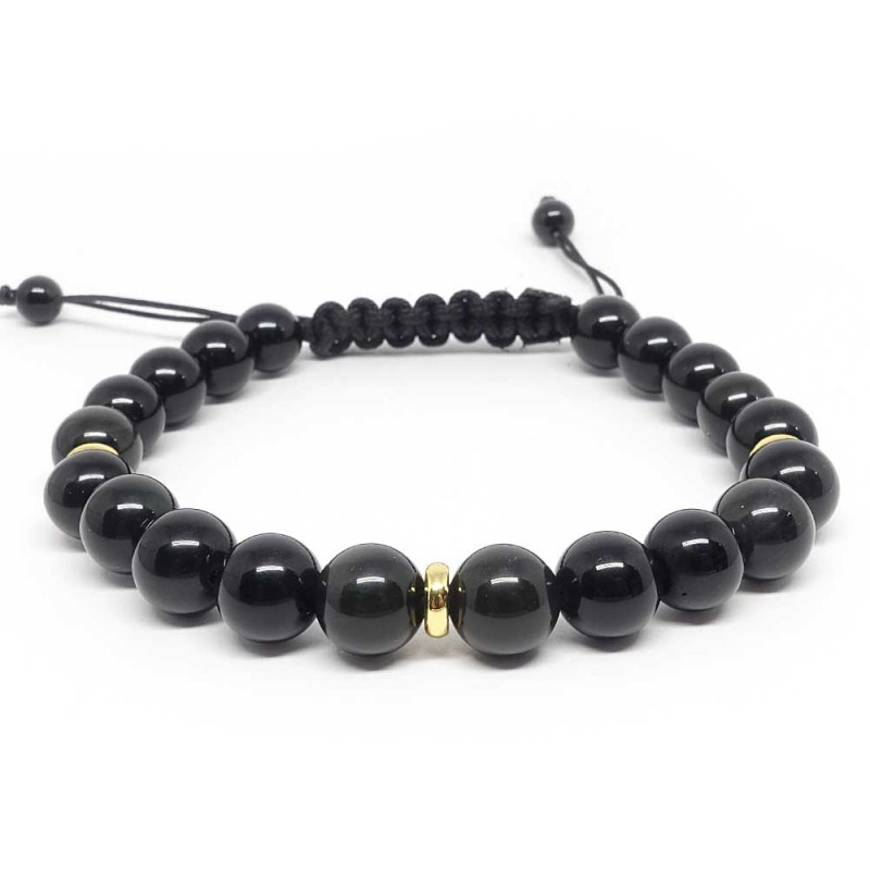 Bracelets bien-être EN PIERRE fine obsidienne oeil céleste