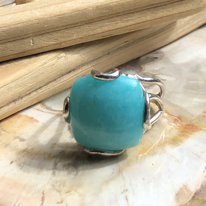 Bague en pierre amazonite