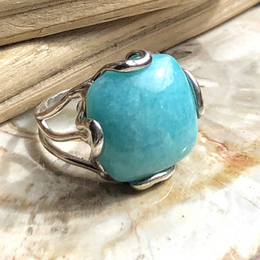 Bague en pierre amazonite